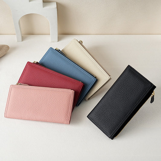 Women's Cowhide Anti-magnetic Anti-theft Long Wallet